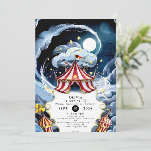 Kinder Custom Circus Birthday Kaart (Staand voorkant)