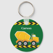 Kinder Custom Green Cement Mixer Truck Boys Sleutelhanger (Voorkant)