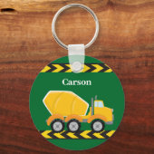 Kinder Custom Green Cement Mixer Truck Boys Sleutelhanger (Achterkant)