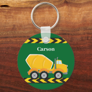 Kinder Custom Green Cement Mixer Truck Boys Sleutelhanger