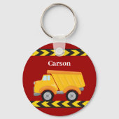 Kinder Custom Red Dump Truck Boys Sleutelhanger (Voorkant)