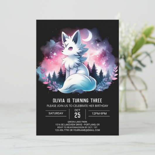 Kinder Custom Wolf Verjaardag Kaart (Staand voorkant)