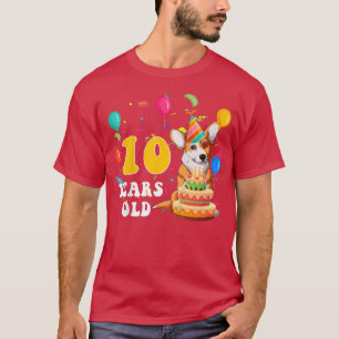 Kinder Cute 10 jaar oud Corgi Hondenliefhebber 10e T-shirt