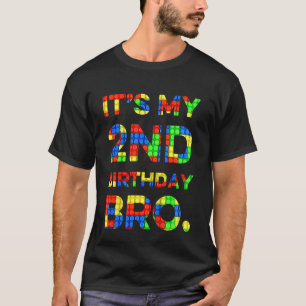 Kinder Cute 2e verjaardag 2 jaar oud blokgebouw T-shirt