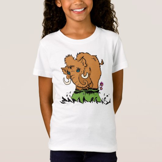 Kinder Cute Baby Mammoth T-Shirt (Voorkant)