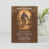 Kinder Cute Big Foot/Sasquatch Birthday Party Kaart (Staand voorkant)