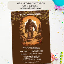 Kinder Cute Big Foot/Sasquatch Birthday Party