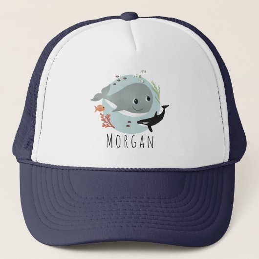 Kinder Cute Blue Ocean Whale and Zee Fish Trucker Pet (Voorkant)