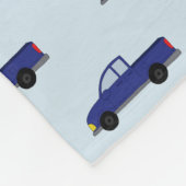 Kinder Cute Blue Pickup Truck Cartoons Naam Fleece Deken (Hoek)
