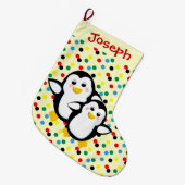 Kinder Cute Cartoon Penguins Grote Kerstsok (Voorkant (Hangend))