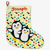 Kinder Cute Cartoon Penguins Grote Kerstsok (Voorkant)