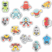 Kinder Cute Cartoon Robots Sticker (Voorkant)