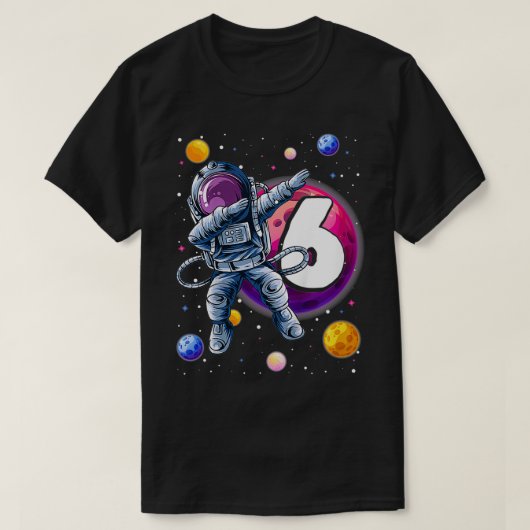 Kinder Cute Dabbing Little Astronaut 6 jaar oud 6t T-shirt (Design voorkant)