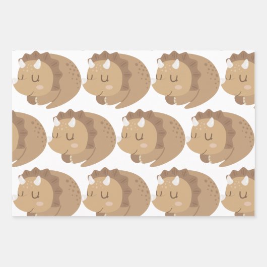 Kinder Cute Dinosaur Inpakpapier Vel (Voorkant 2)