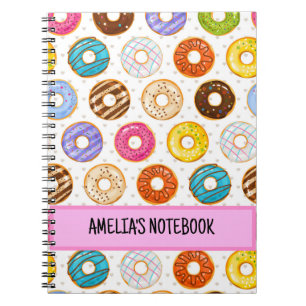 Kinder Cute Donut Pattern Persoonlijk Notitieboek