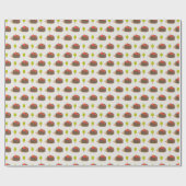 Kinder cute egel die appels aan het glimlachen is cadeaupapier (Vlak)