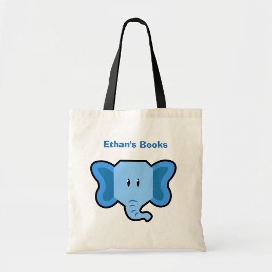 Kinder Cute ELEPHANT Library Book Bag Tote Bag (Voorkant)