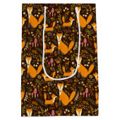 Kinder Cute Forest Fox Family Mushroom Flowers Medium Cadeauzakje (Achterkant)