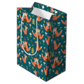 Kinder Cute Forest Foxes in Love Medium Cadeauzakje (Achterkant Gekanteld)