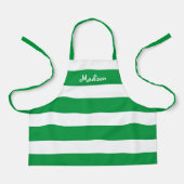 Kinder Cute Green en White Striped Personized Schort (Voorkant)