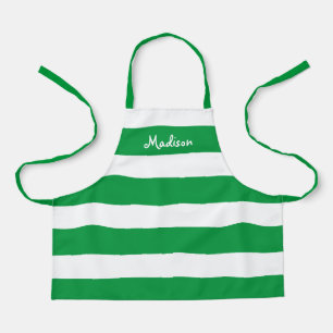 Kinder Cute Green en White Striped Personized Schort