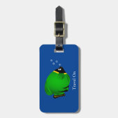Kinder Cute Green Fish Personaliseren Bagagelabel (Voorkant verticaal)