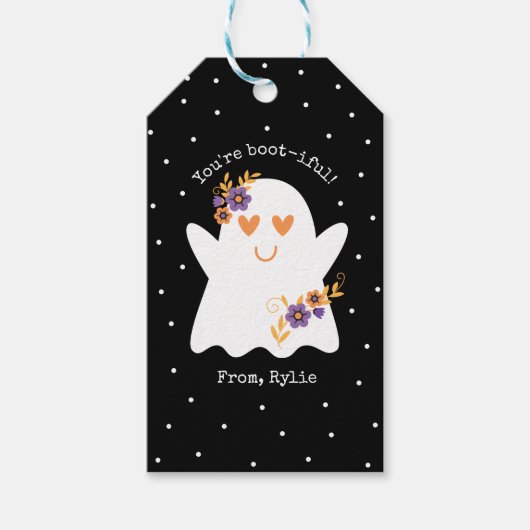Kinder Cute halloween Ghost Cadeaulabel (Voorkant)