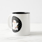 Kinder Cute halloween Ghost Tweekleurige Koffiemok (Voorkant links)