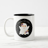 Kinder Cute halloween Ghost Tweekleurige Koffiemok (Links)