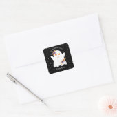 Kinder Cute halloween Ghost Vierkante Sticker (Envelop)