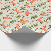 Kinder Cute Happy Foxes die in het bos lopen Cadeaupapier (Hoek)