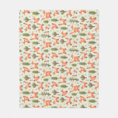 Kinder Cute Happy Foxes die in het bos lopen Fleece Deken (Voorkant)