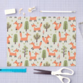 Kinder Cute Happy Foxes die in het bos lopen Tissuepapier (Craft)
