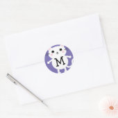 Kinder Cute Kitty Monogram Envelope Seal Sticker (Envelop)