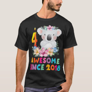 Kinder Cute Koala Beer 4 jaar na de geboorte voor T-shirt