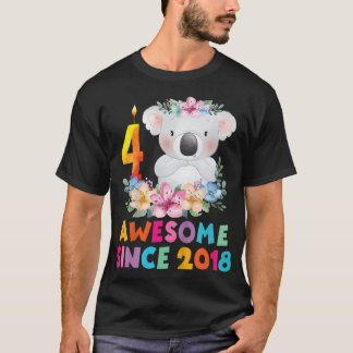 Kinder Cute Koala Beer 4 jaar na de geboorte voor  T-shirt