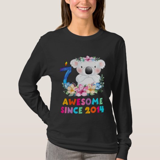 Kinder Cute Koala Beer: 7 jaar zondagsuitrusting v T-shirt (Voorkant)
