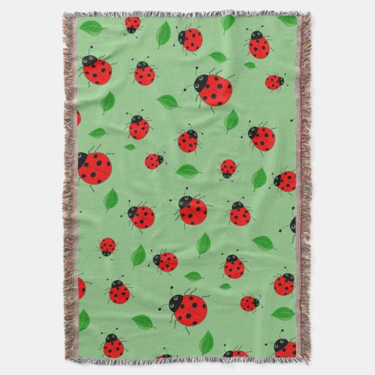 Kinder Cute lady bug & green verlofpatroonverloop Deken (Voorkant Verticaal)