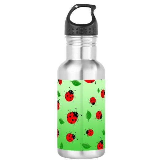 Kinder Cute lady bug & green verlofpatroonverloop Waterfles (Voorkant)