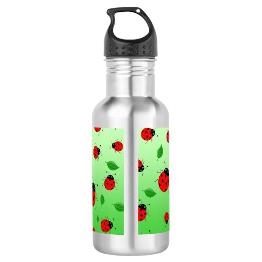 Kinder Cute lady bug & green verlofpatroonverloop Waterfles (Achterkant)