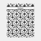 Kinder Cute Owl Moon Heart Umbrella Winter Pet Fleece Deken (Voorkant)