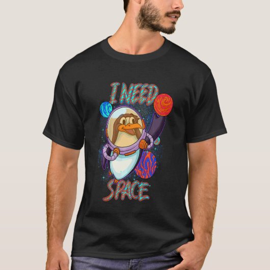 Kinder Cute Penguin Astronaut Ik heb ruimtewetensc T-shirt (Voorkant)