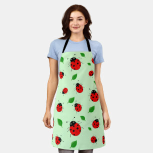 Kinder Cute Red ladybug en groen verlof op verloop Schort