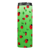 Kinder Cute Red ladybug en groen verlof op verloop Thermosbeker (Achterkant)