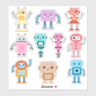 Kinder Cute Robots Sticker