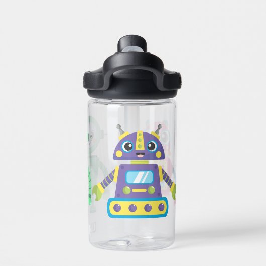Kinder Cute Robots Waterfles (Achterkant)