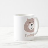 Kinder Cute Scandi Beer Aangepaste naam Koffiemok (Voorkant rechts)