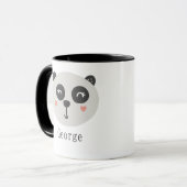 Kinder Cute Scandi Panda Aangepaste naam Twee toon Mok (Voorkant links)