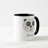 Kinder Cute Scandi Panda Aangepaste naam Twee toon Mok (Voorkant rechts)