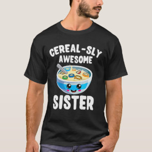 Kinder Cute Sibling Matching Little Sister Cereal T-shirt